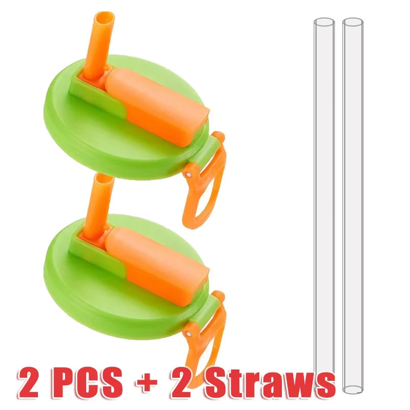 Can Seal Cover Contrasting Color Silicone Soda Lids With Straws Portable Beverage Tank Cover