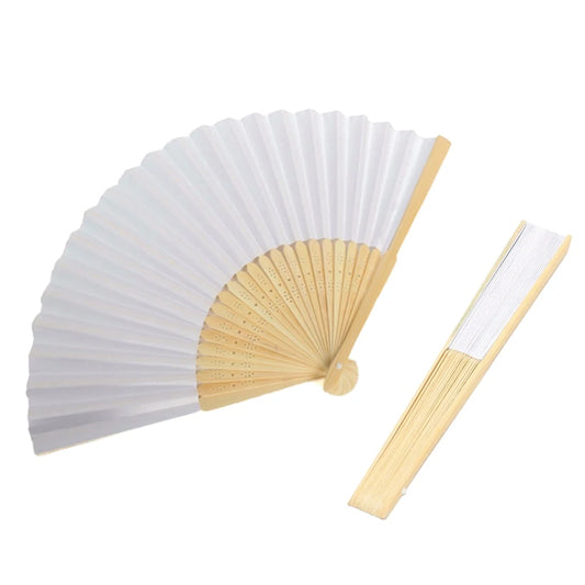 DIY Folding Room Decorative Wedding Chinese Paper Bamboo Fans