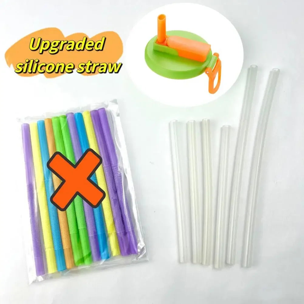 Can Seal Cover Contrasting Color Silicone Soda Lids With Straws Portable Beverage Tank Cover