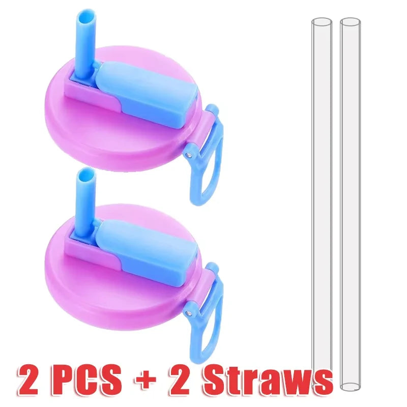 Can Seal Cover Contrasting Color Silicone Soda Lids With Straws Portable Beverage Tank Cover