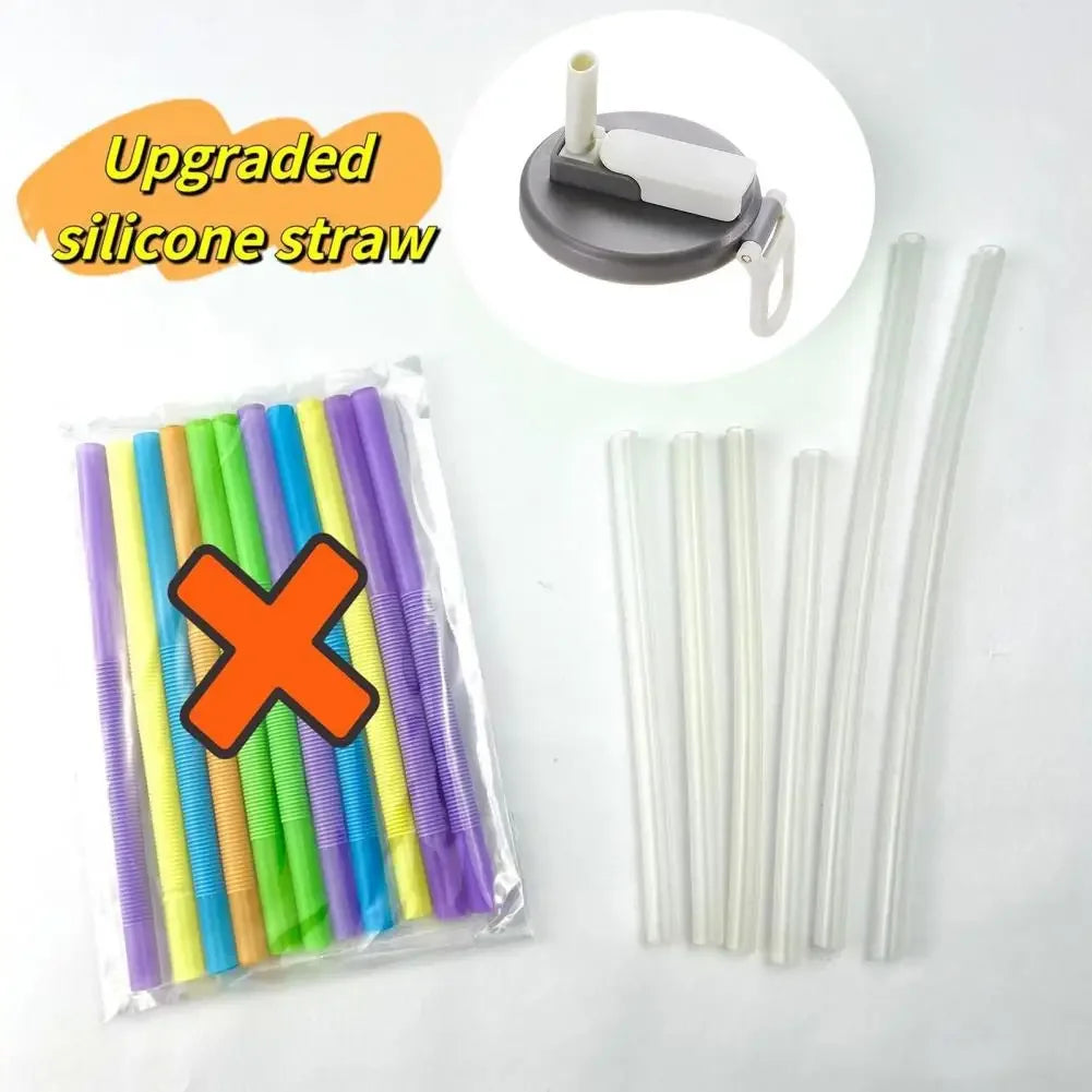 Can Seal Cover Contrasting Color Silicone Soda Lids With Straws Portable Beverage Tank Cover