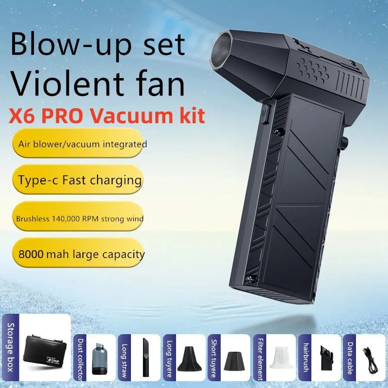 X6/X9 1.4WRPM/30WRPM Turbofan Dust Cleaner Infinite Rechargeable Powerful Dust Blower