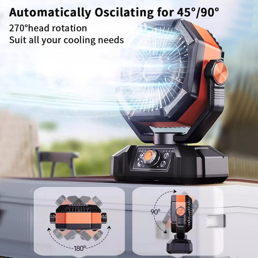ColdSky 20000mAh Battery Desktop Fan with 4 LED Lantern 8 Speeds