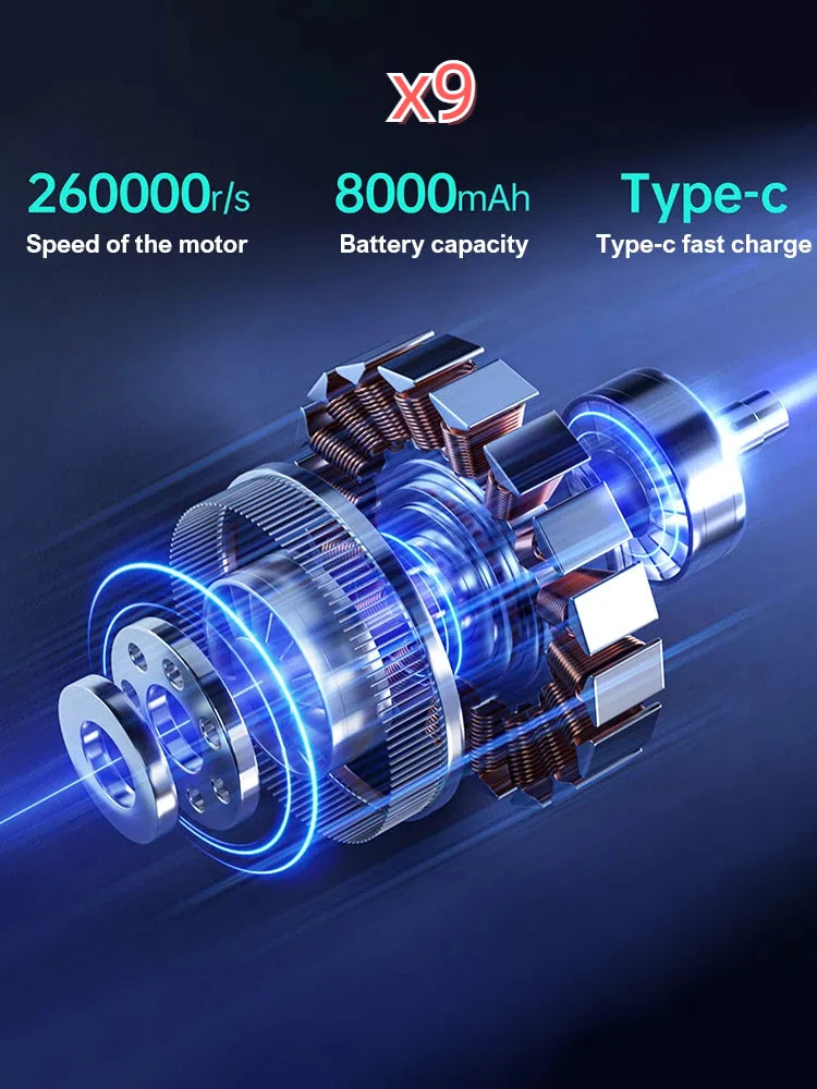 X6/X9 1.4WRPM/30WRPM Turbofan Dust Cleaner Infinite Rechargeable Powerful Dust Blower